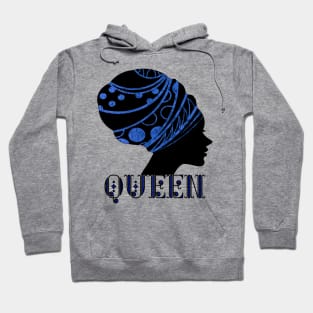 WOMEN Empowerment Black Queen Blue Hoodie